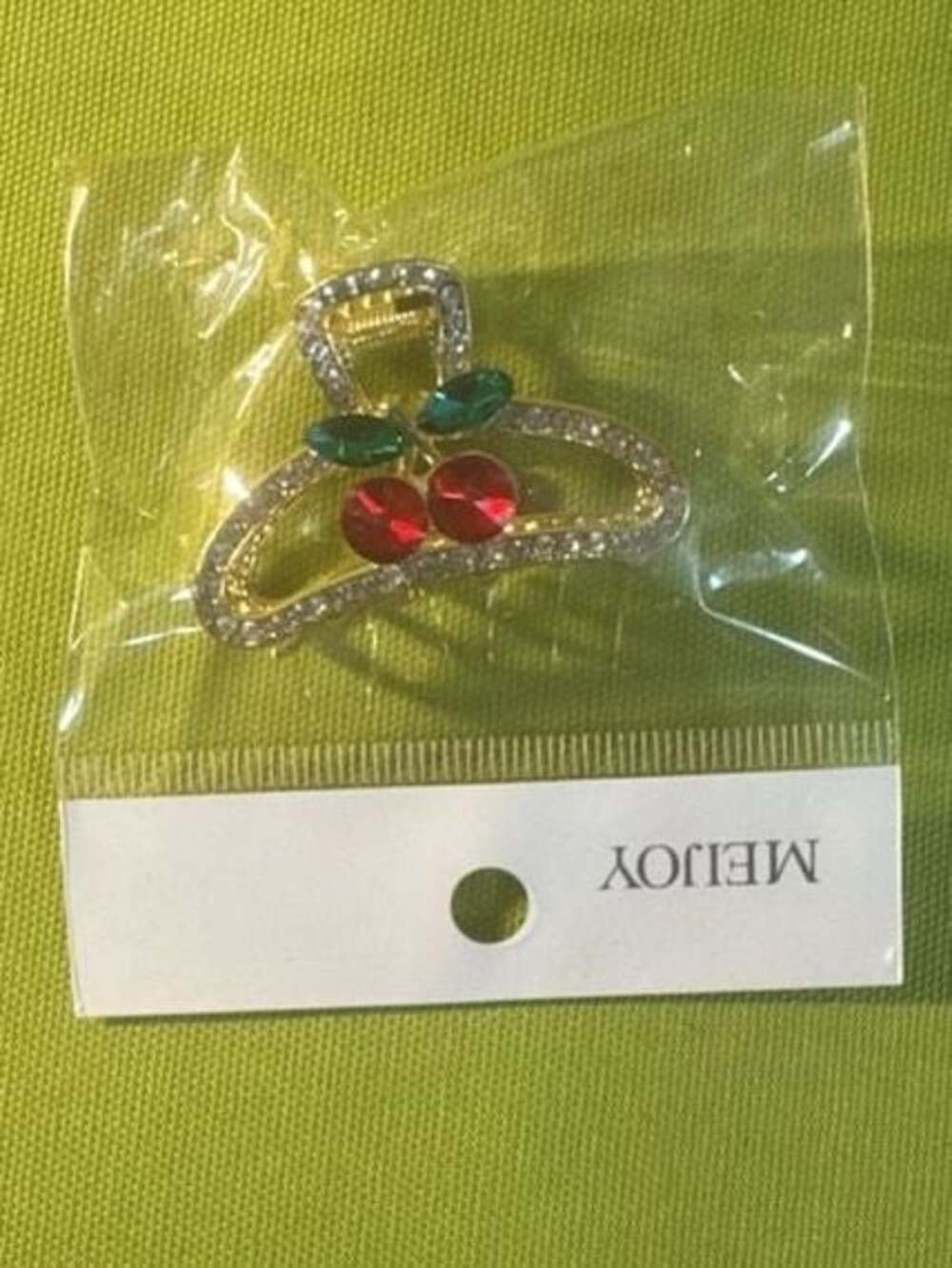 Super Cute Cherry Hair Claw Clips Small and Delicate Diamond Rhinestone Hair Jaw